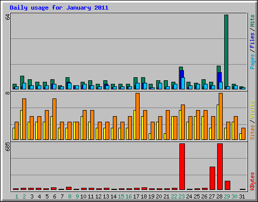 Daily usage for January 2011