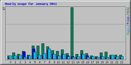 Hourly usage for January 2011
