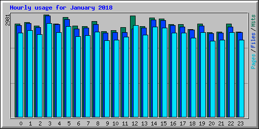 Hourly usage for January 2018