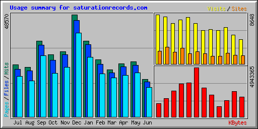 Usage summary for saturationrecords.com